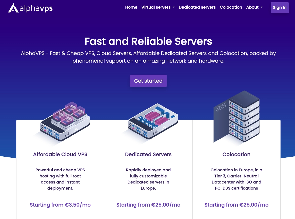 alphavps homepage