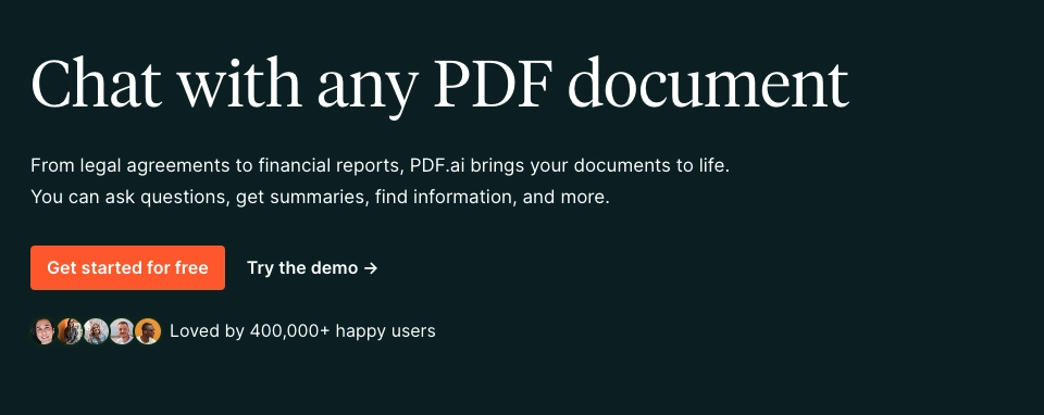 使用AI和任意PDF文件对话 - pdf.ai