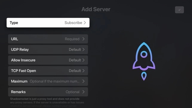 Shadowrocket for tvOS